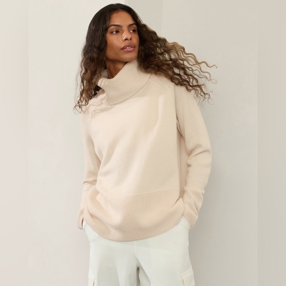 NWT! Athleta Bone Alpine Turtleneck Sweater - Multiple Sizes - Picture 1 of 8